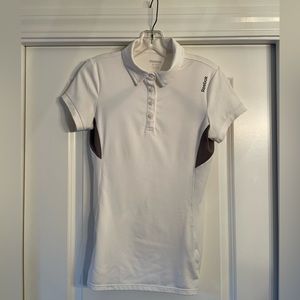 Reebok ladies white with grey detail polo style golf shirt